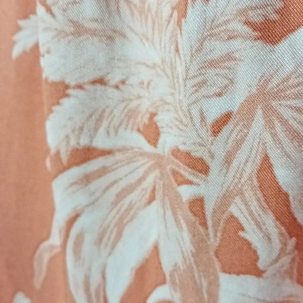 H&M floral cottagecore smocked tie detail halter apricot tropical maxi large - Picture 9 of 12